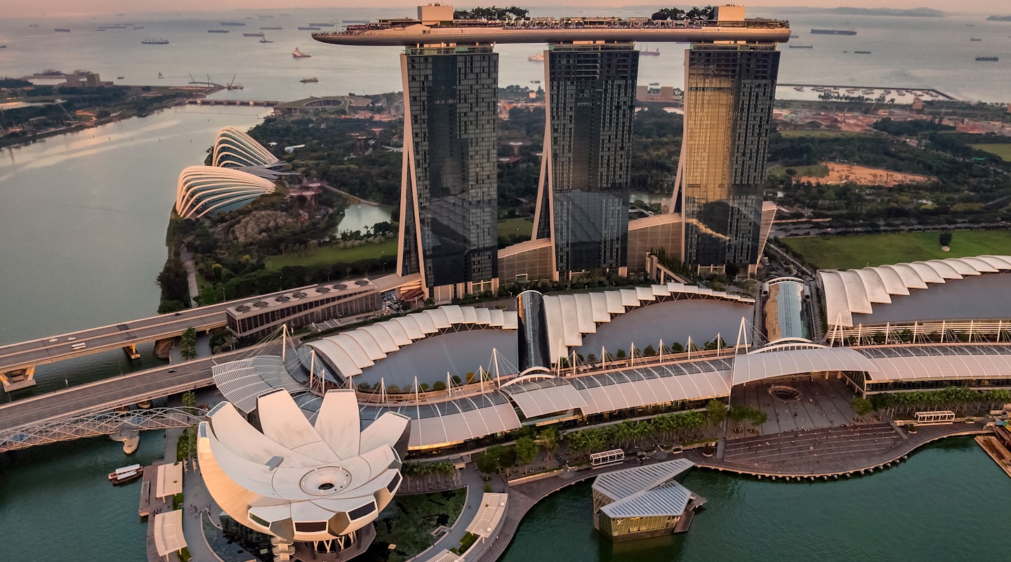 Singapore Marina Bay financial skyline